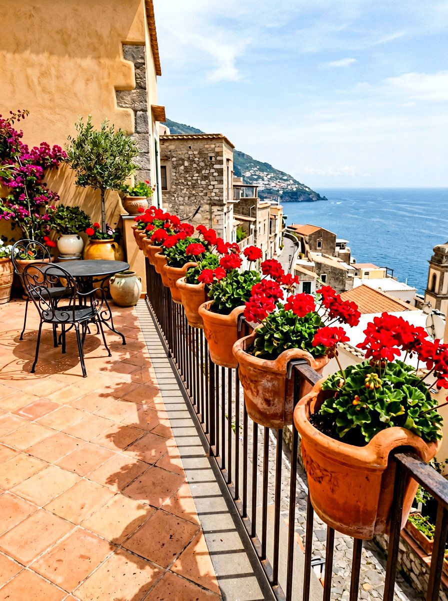 Terracotta Railing Pot - 25 Spring Balcony Railing Decor Ideas