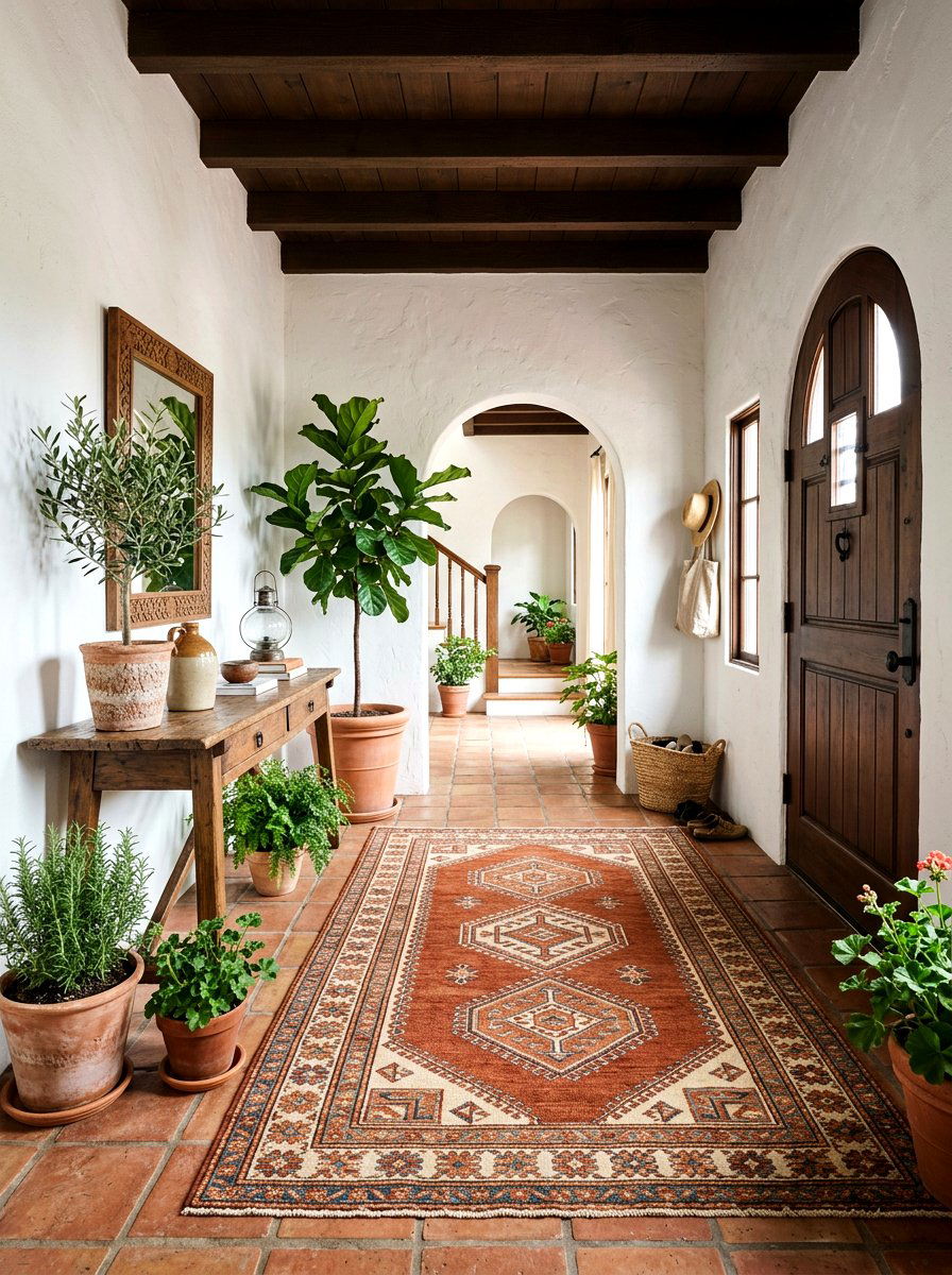 Terracotta Rug - 25 Spring Entryway Rug Ideas