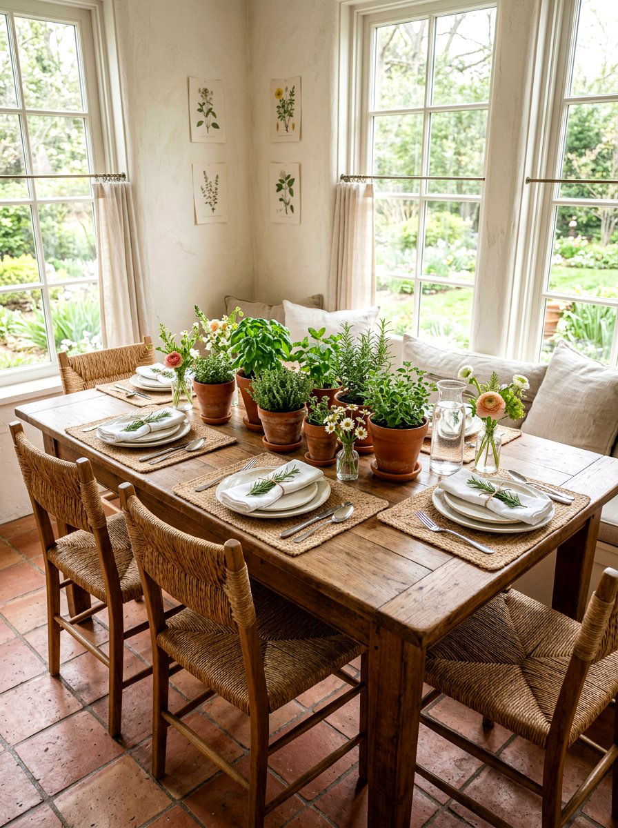 Terracotta Spring Table - 25 Spring Table Arrangement Ideas