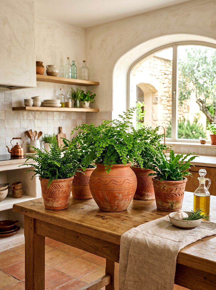 Terracotta kitchen pots - 25 Spring Kitchen Counter Decor Ideas