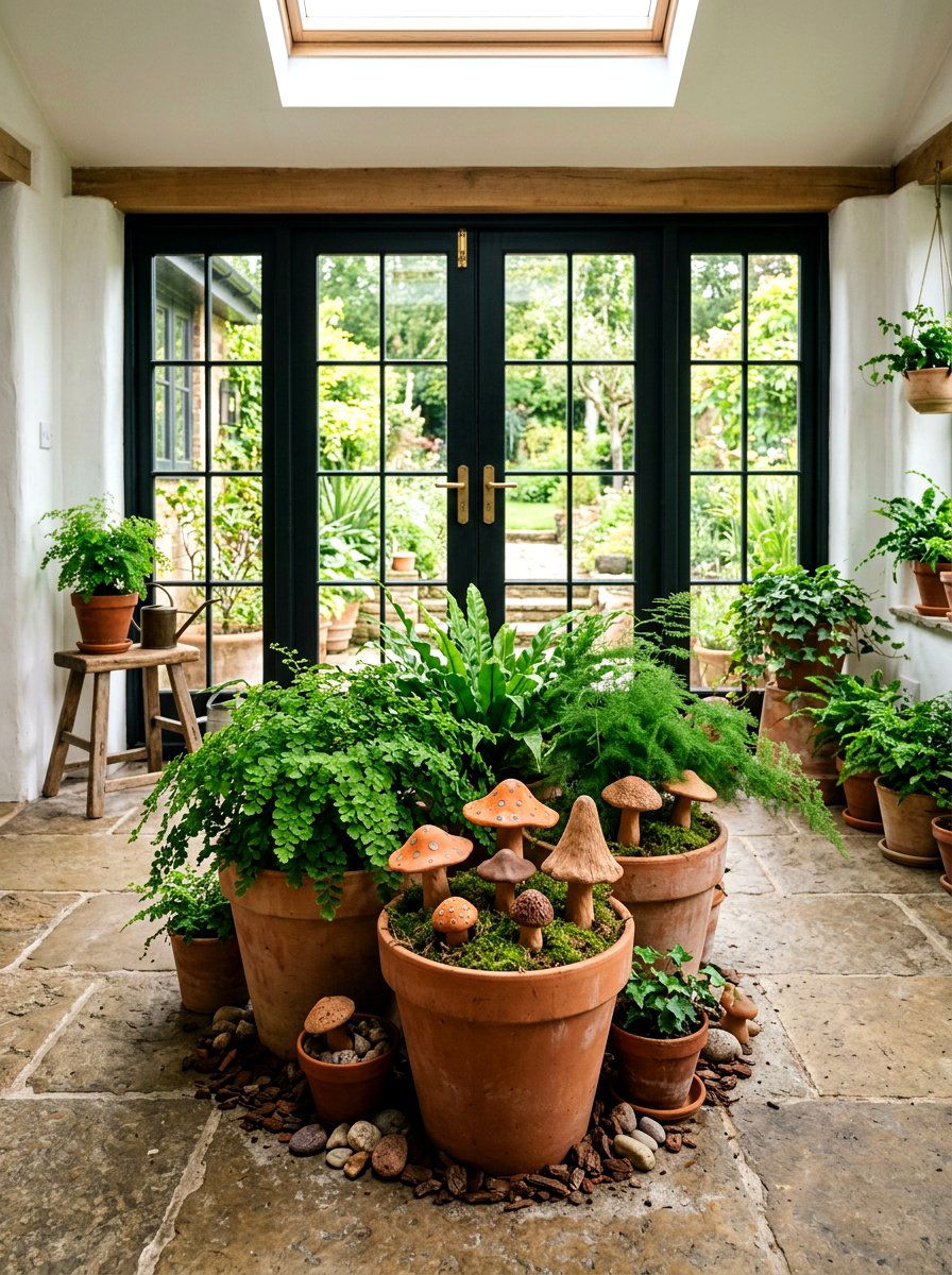 Terracotta mushroom garden bed - 25 Spring Mushroom Decor Ideas
