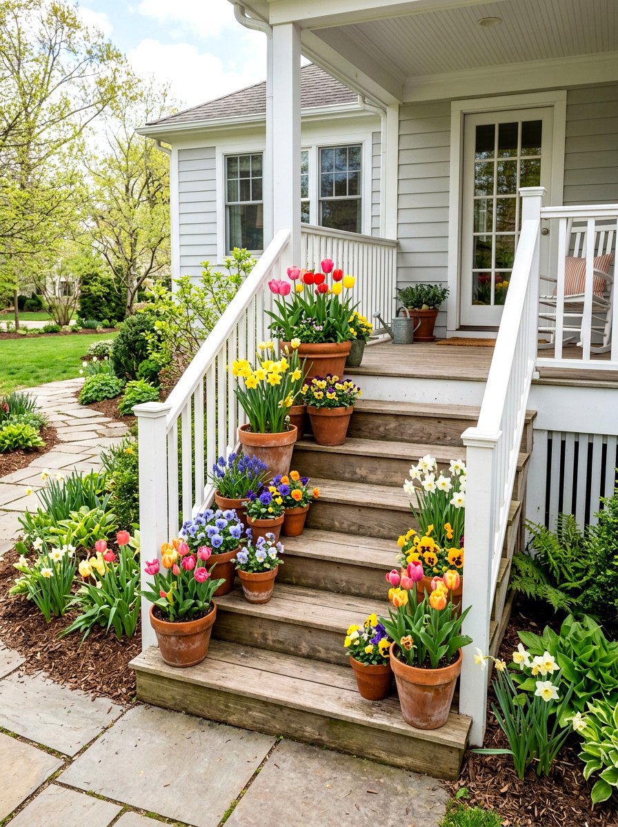 Terracotta planter arrangement - 25 Spring Back Porch Decor Ideas