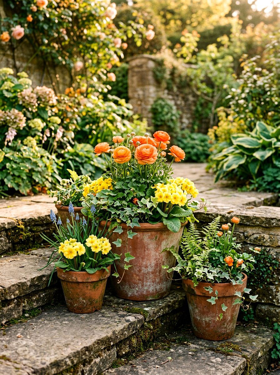 Terracotta pot arrangement - 25 Spring Planter Ideas