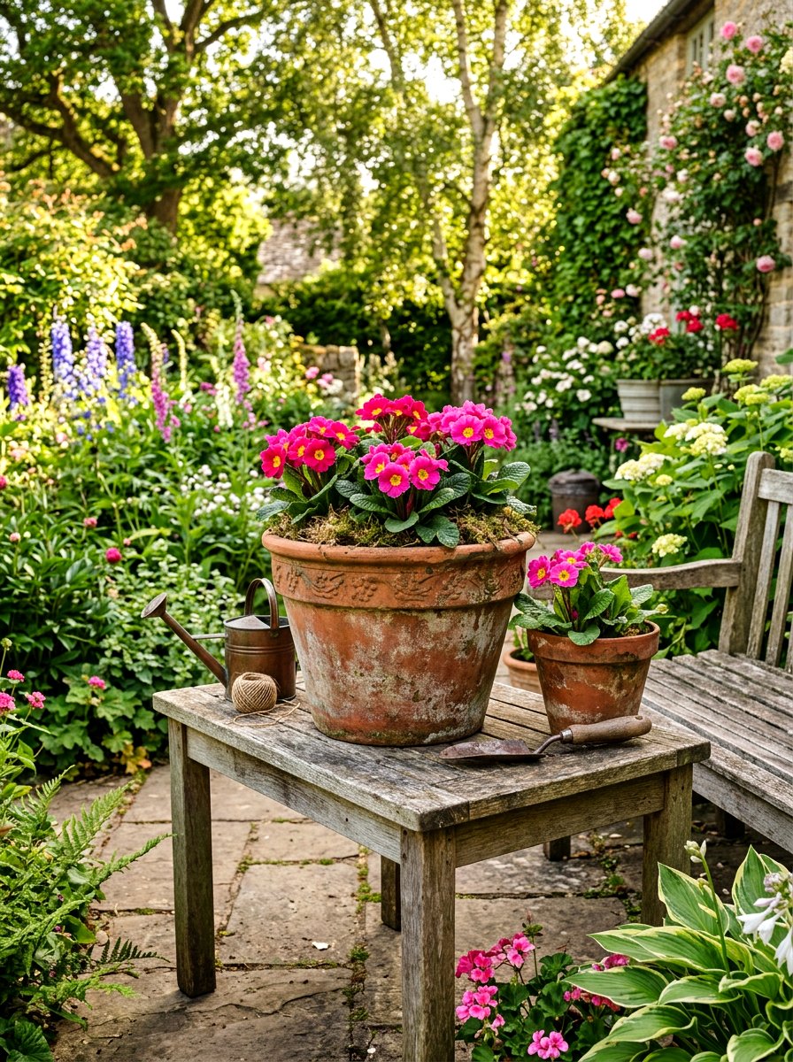 Terracotta pot decor - 25 Spring Porch Table Decor Ideas