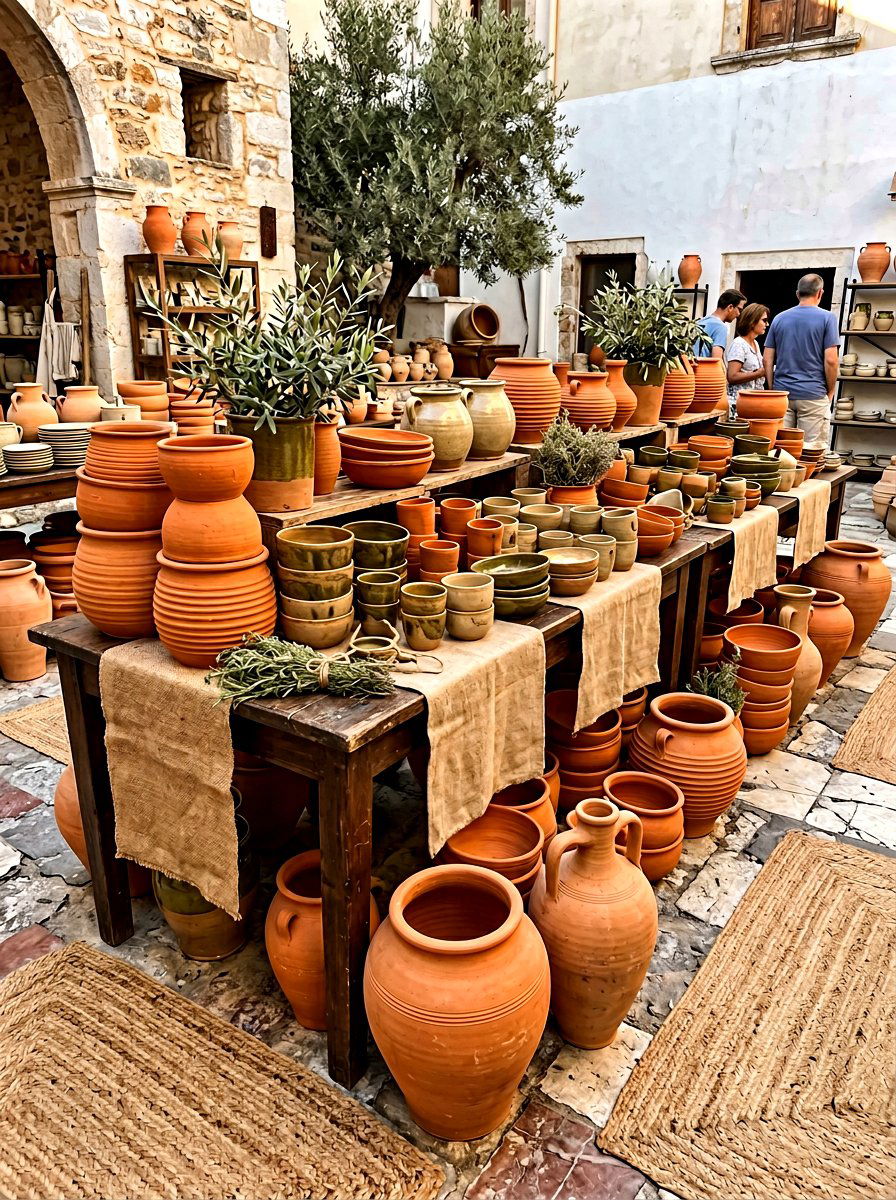 Terracotta pottery display - 25 Spring Visual Merchandising Ideas