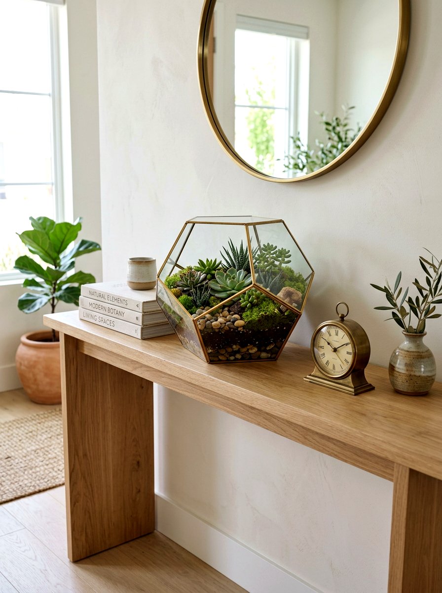 Terrarium Greenery - 25 Spring Console Table Decor Ideas