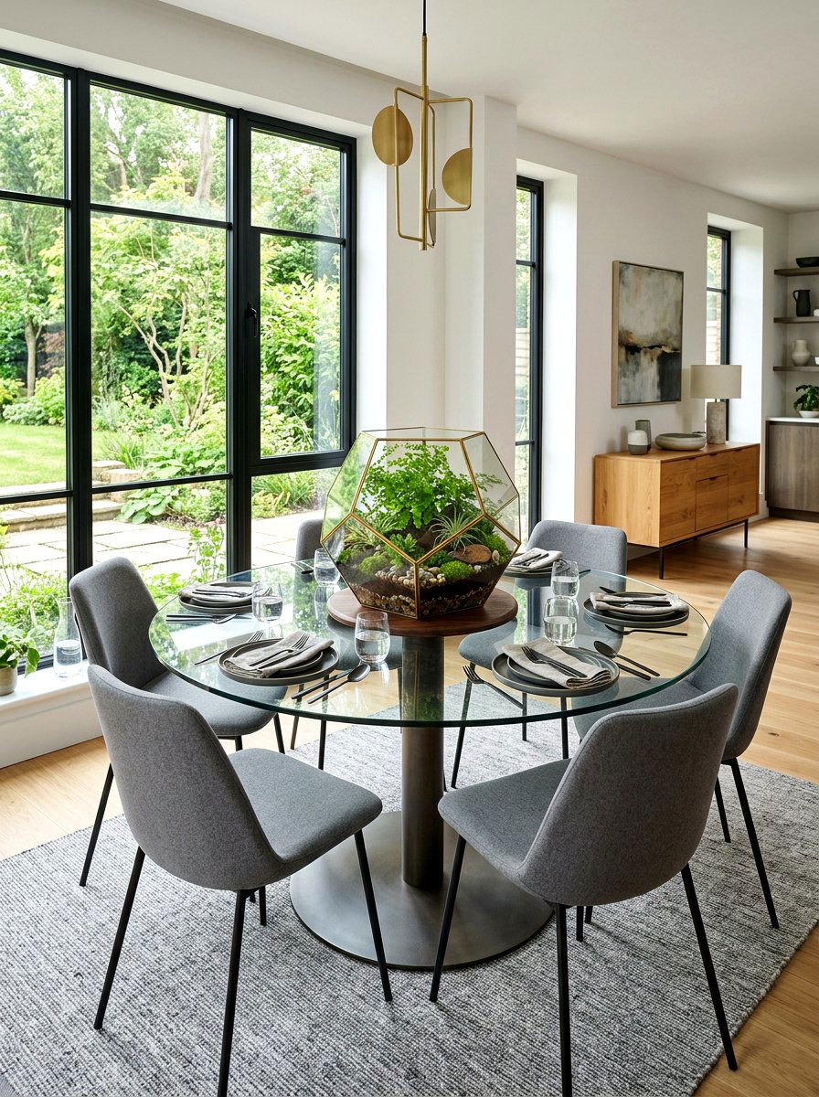 Terrarium Table Centerpiece - 25 Spring Round Table Decor Ideas