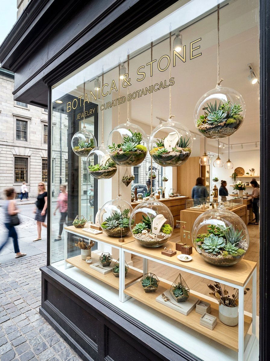 Terrarium Window Setup - 25 Spring Store Window Ideas