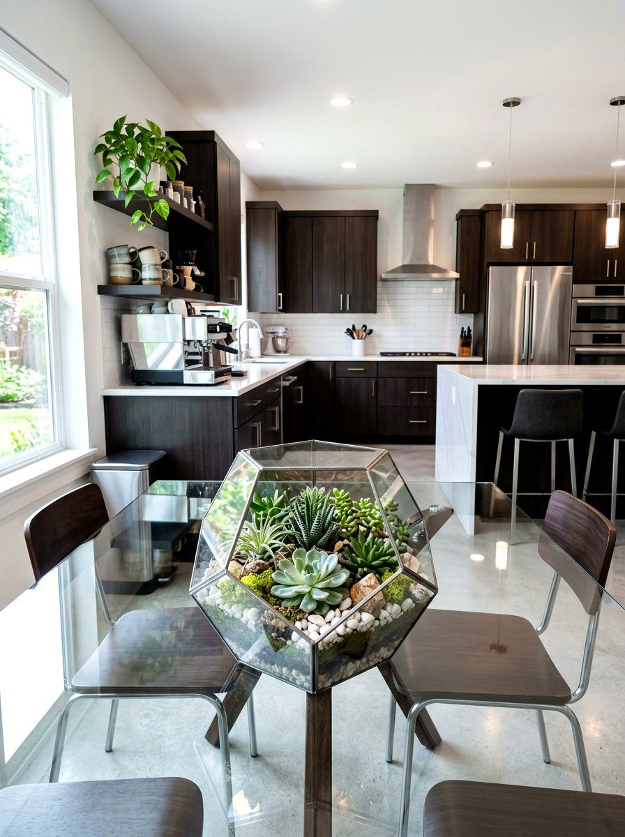 Terrarium With Succulents - 25 Spring Kitchen Table Centerpiece Ideas