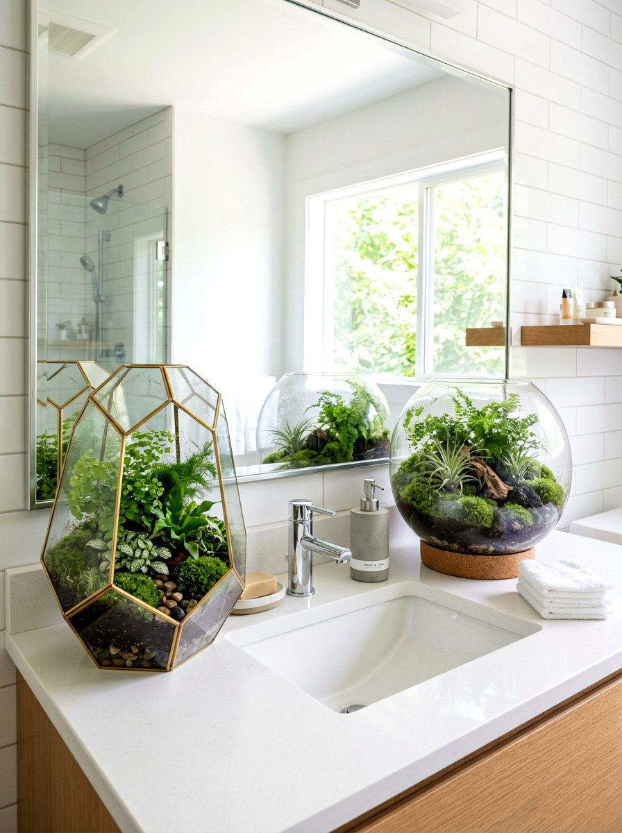 Terrarium bathroom decor - 25 Spring Bathroom Plant Display Ideas