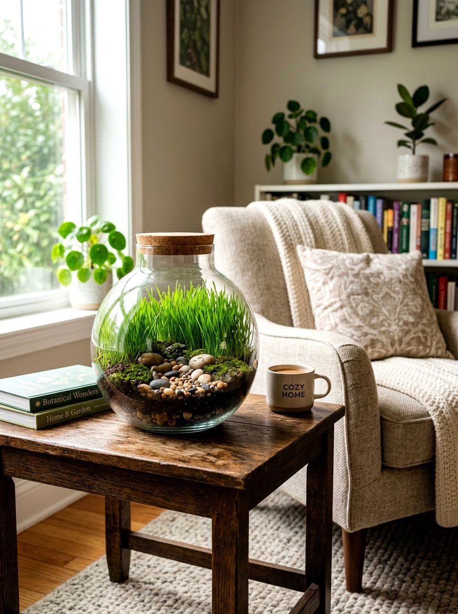 Terrarium wheat grass - 25 Spring Wheat Grass Decor Ideas