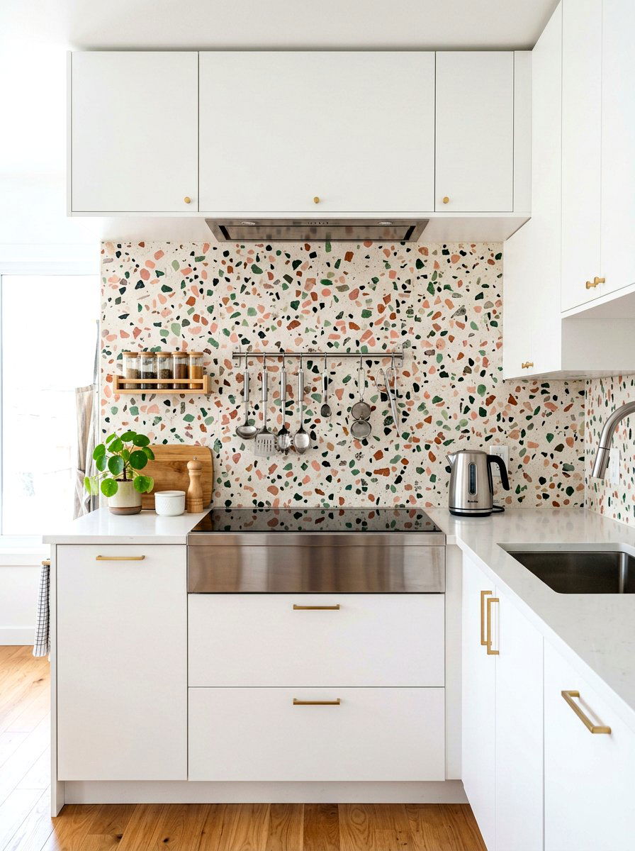 Terrazzo Tile Backsplash - 25 Spring Room Makeover Ideas