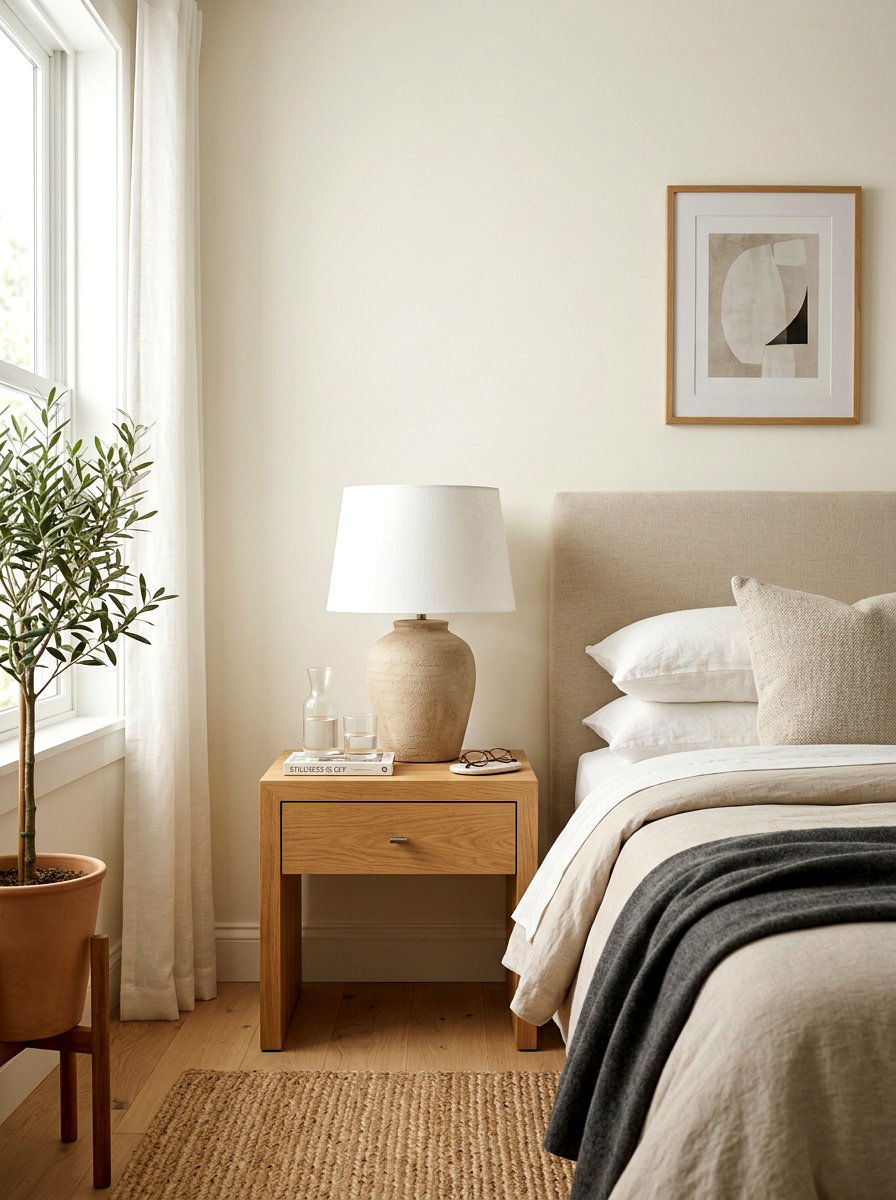 Textured Clay Lamp Bedroom - 25 Spring Terracotta Decor Ideas