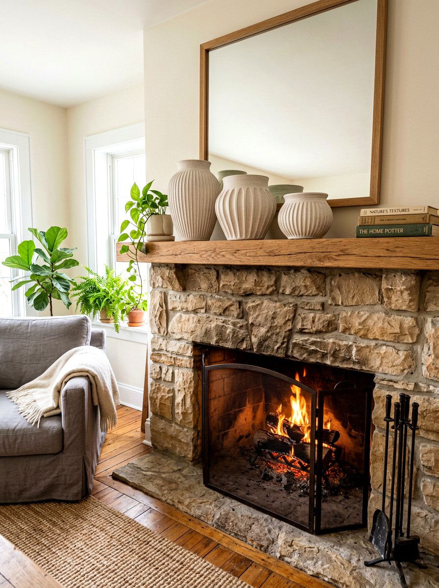 Textured Clay Pot - 25 Spring Decorated Pot Ideas