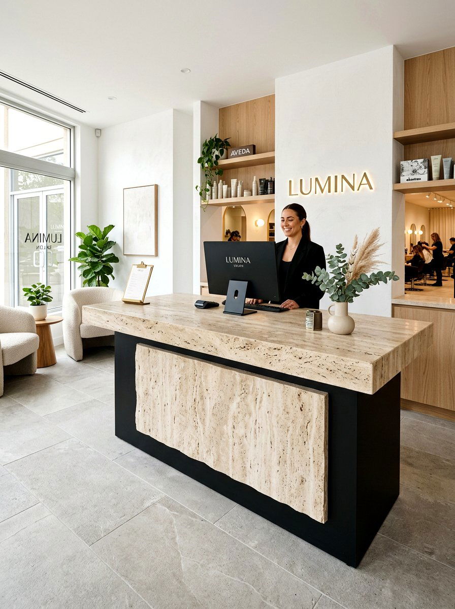 Textured Stone Countertop - 25 Spring Salon Decor Ideas