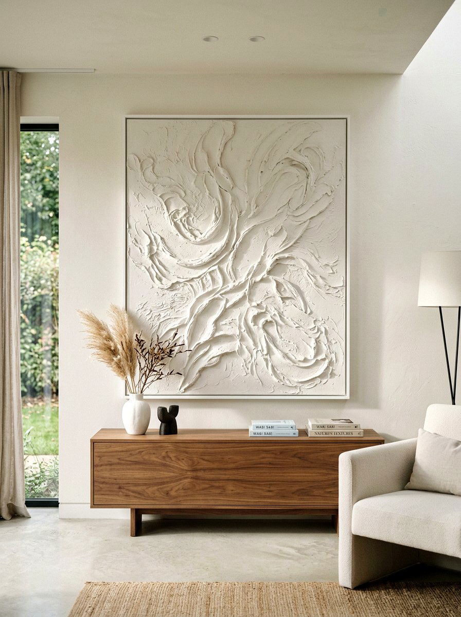 Textured plaster wall art - 25 Spring Organic Modern Decor Ideas