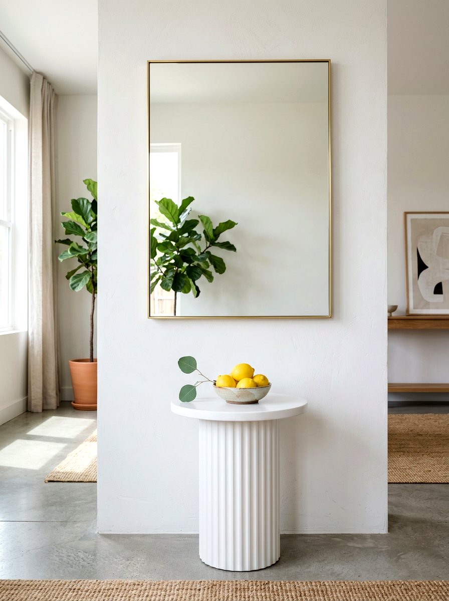 Thin Brass Frame Mirror - 25 Spring Foyer Mirror Ideas