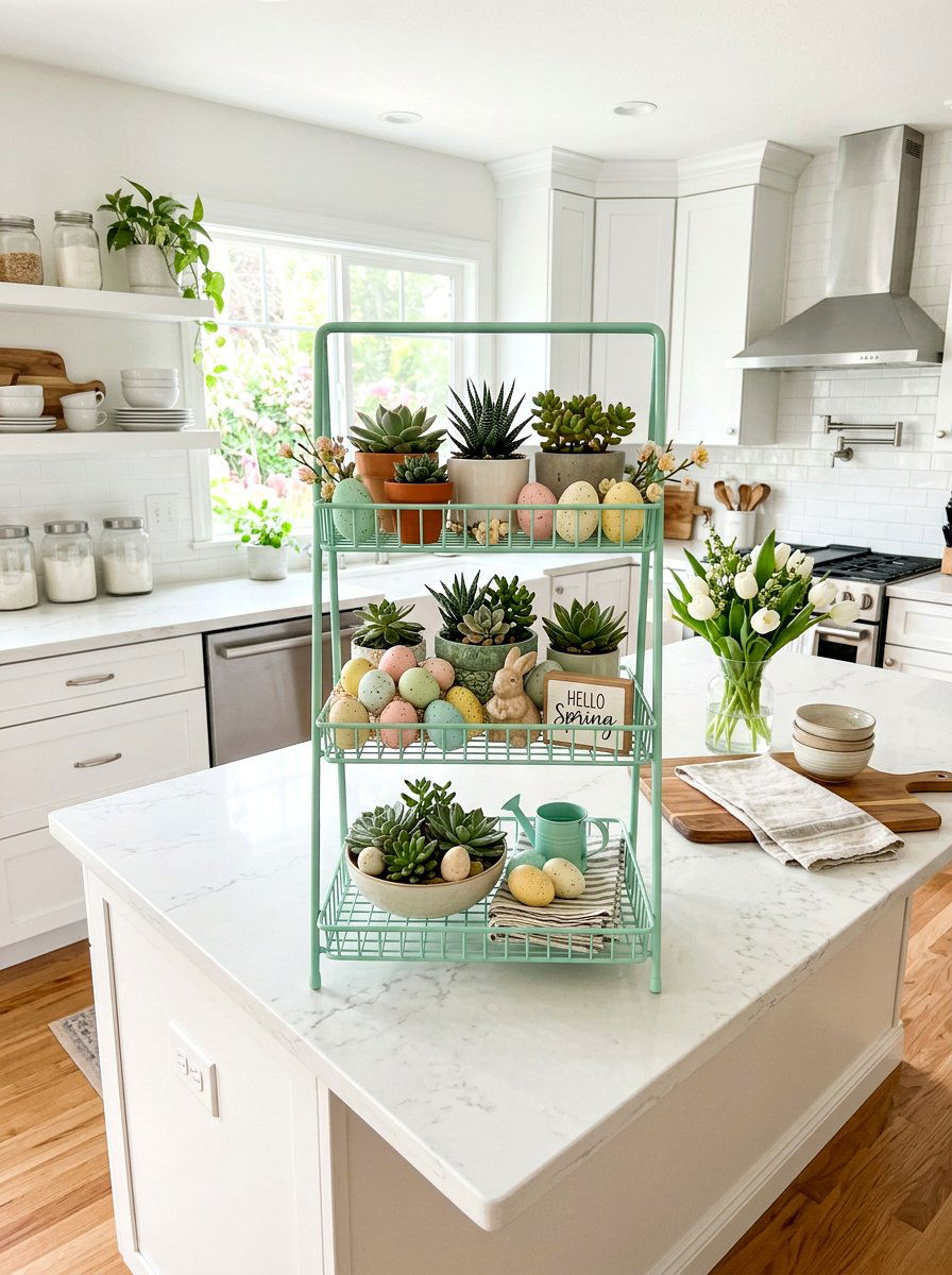 Three Tier Stand - 25 Spring Thrift Flip Decor Ideas