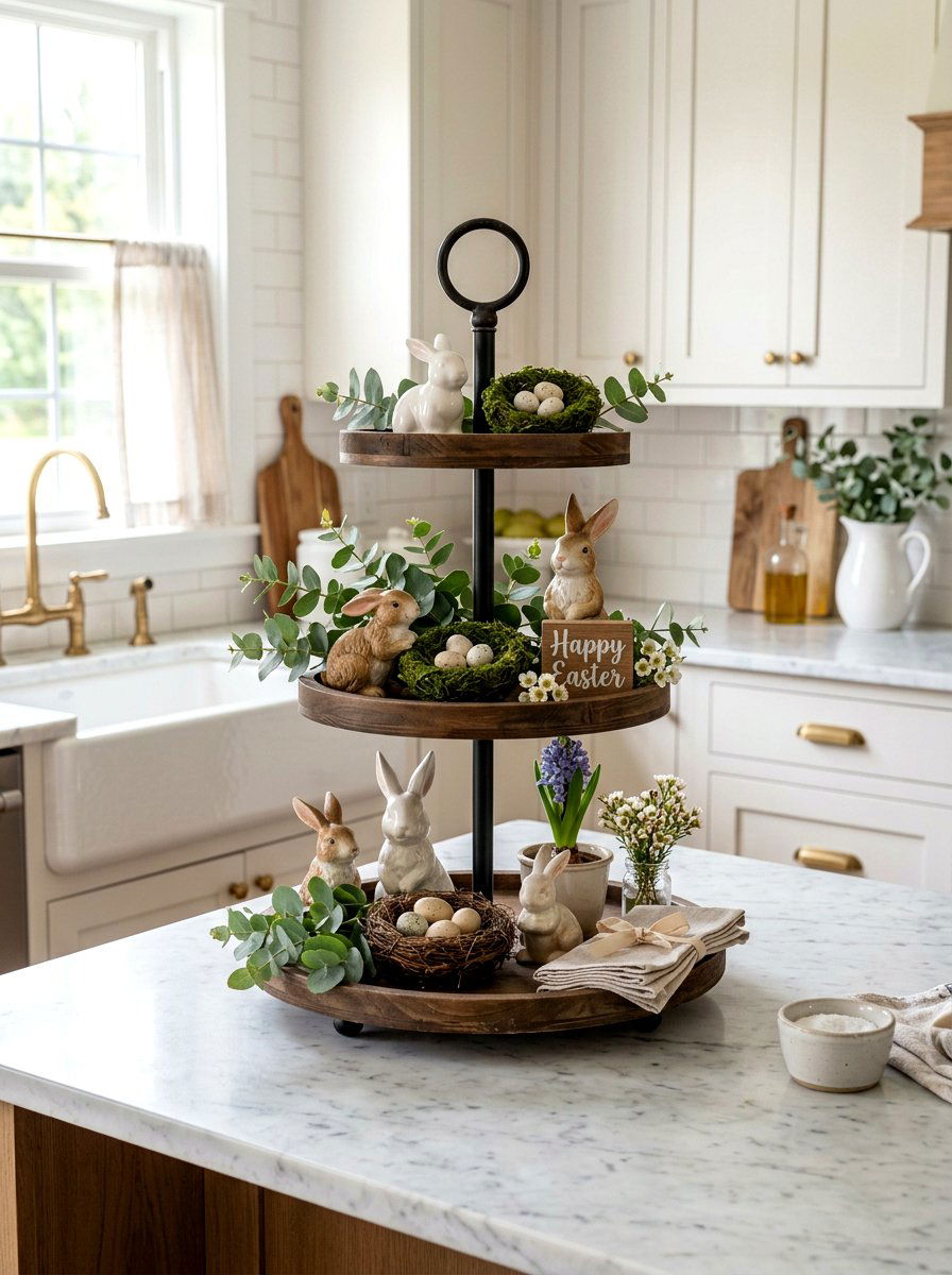 Three tiered tray - 25 Spring Vintage Tray Decor Ideas