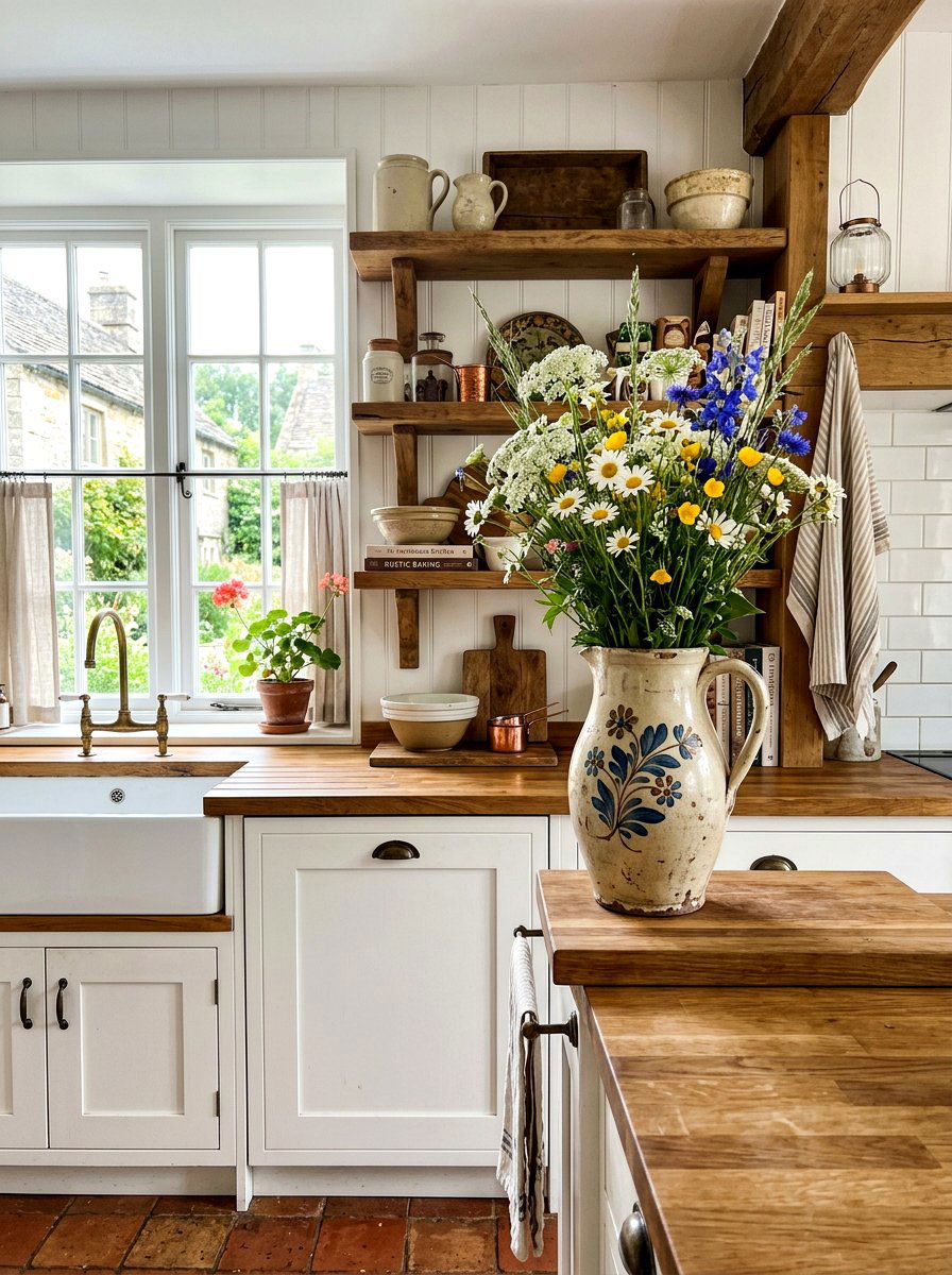 Thrifted Ceramic Pitcher - 25 Spring Decorating Ideas on a Budget