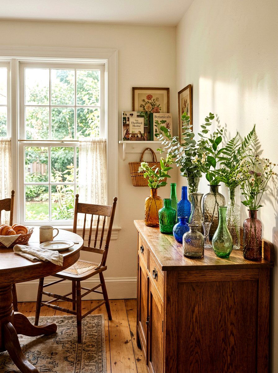 Thrifted Glass Vases - 25 Spring Cheap Decor Ideas