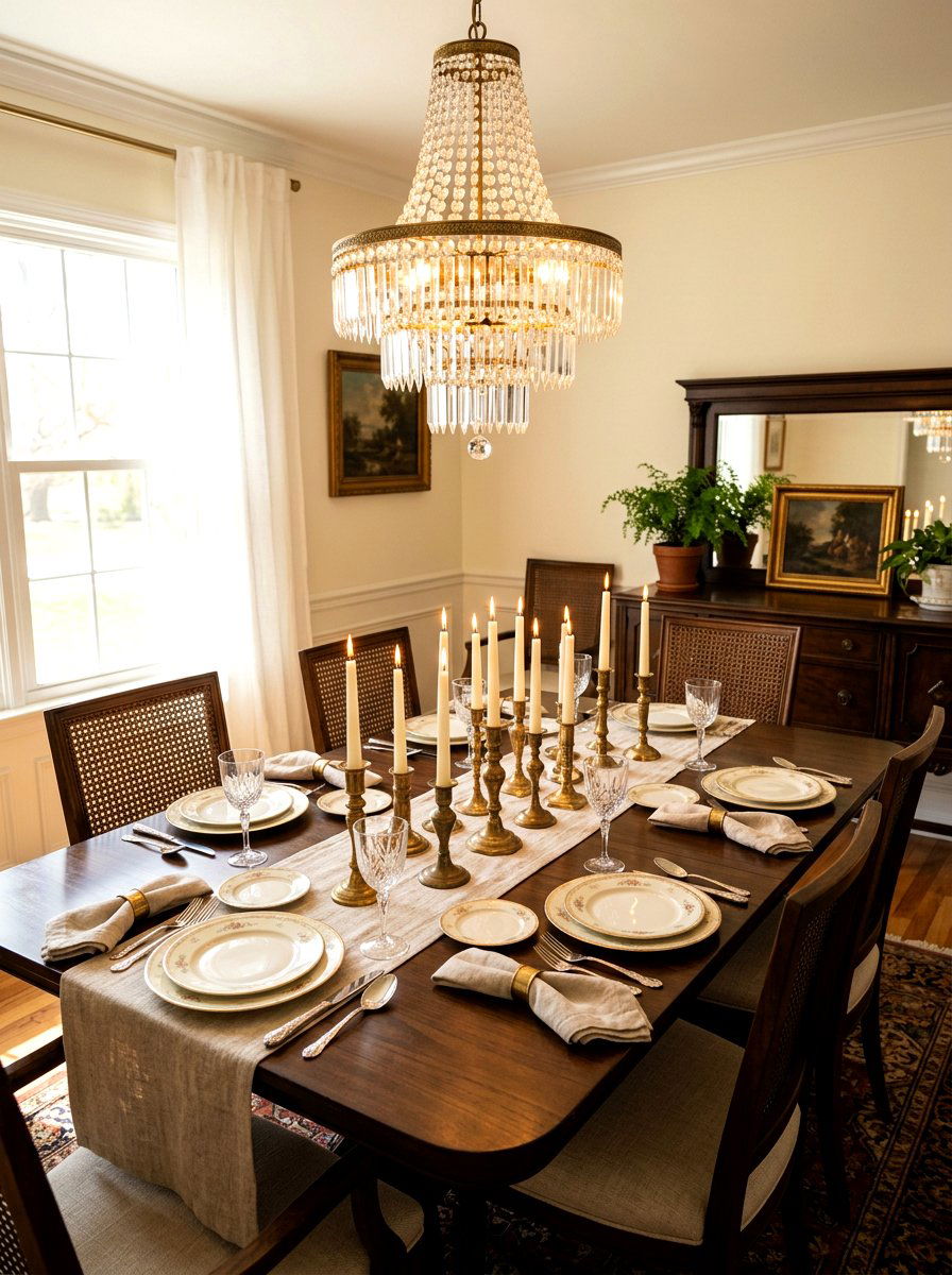 Thrifted brass candlestick - 25 Spring Vintage Decor Ideas