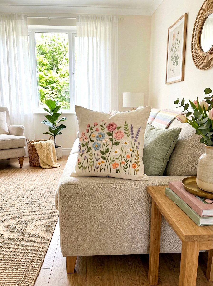 Throw Pillow Cover - 25 Spring Thrift Flip Decor Ideas