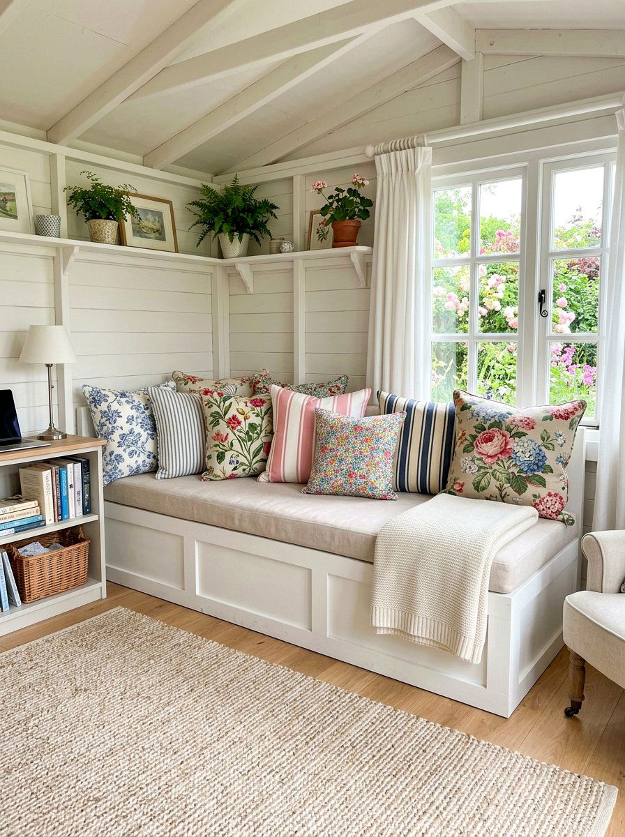 Throw Pillows - 25 Spring She Shed Decor Ideas