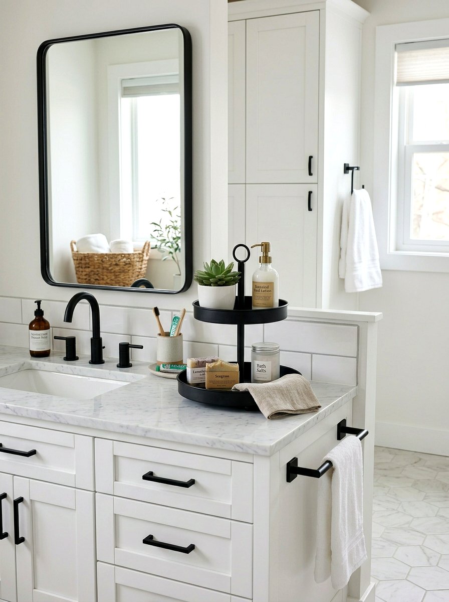 Tiered Bathroom Tray - 25 Spring Bathroom Counter Decor Ideas