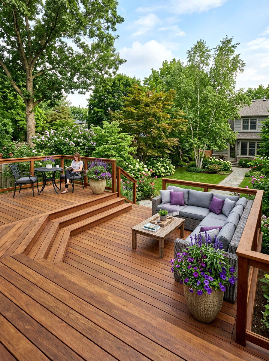 Tiered Deck Furniture - 25 Spring Backyard Seating Decor Ideas