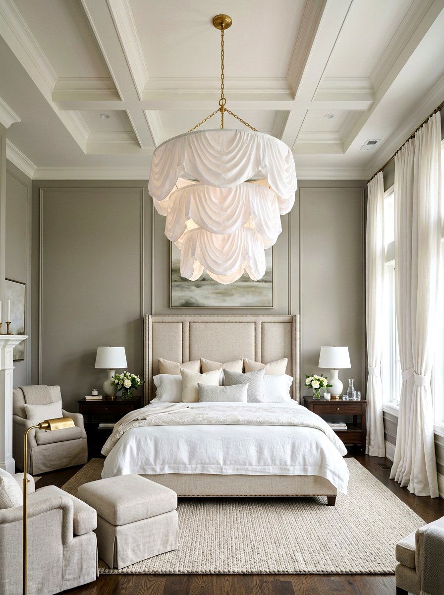 Tiered Fabric Swag Light - 25 Spring Swag Light Ideas