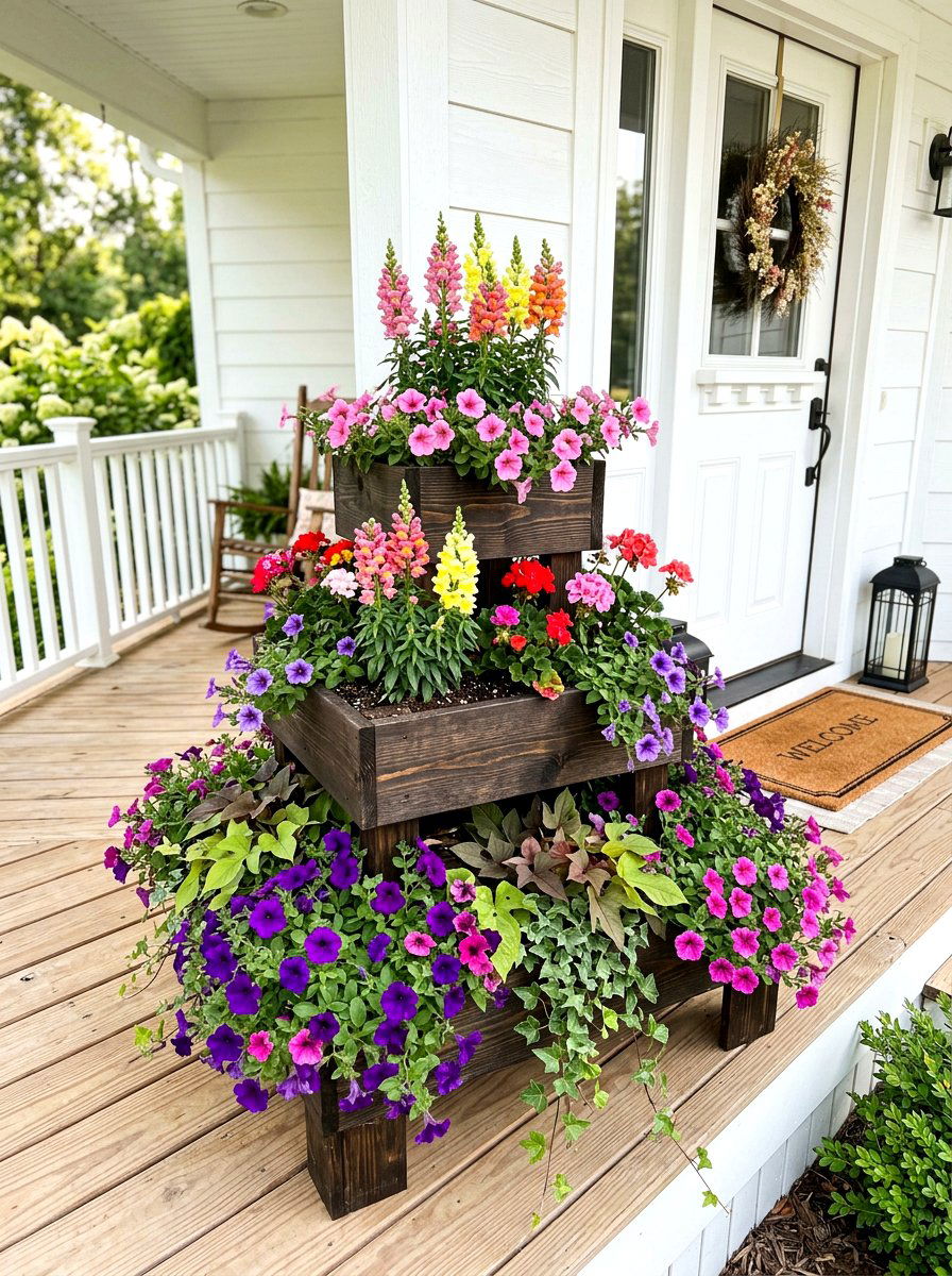 Tiered Flower Box For Porch