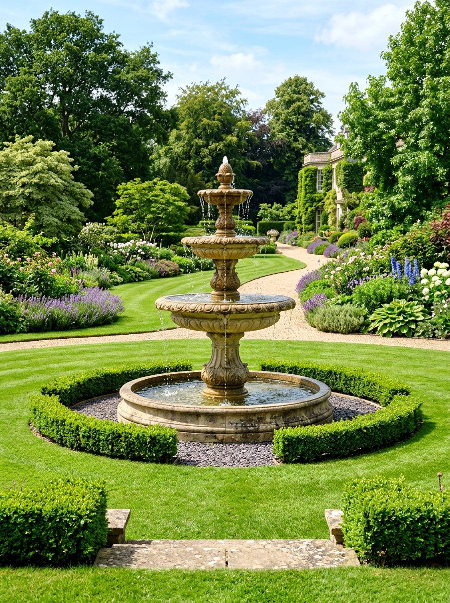 Tiered Garden Fountain - 25 Spring Backyard Decor Ideas