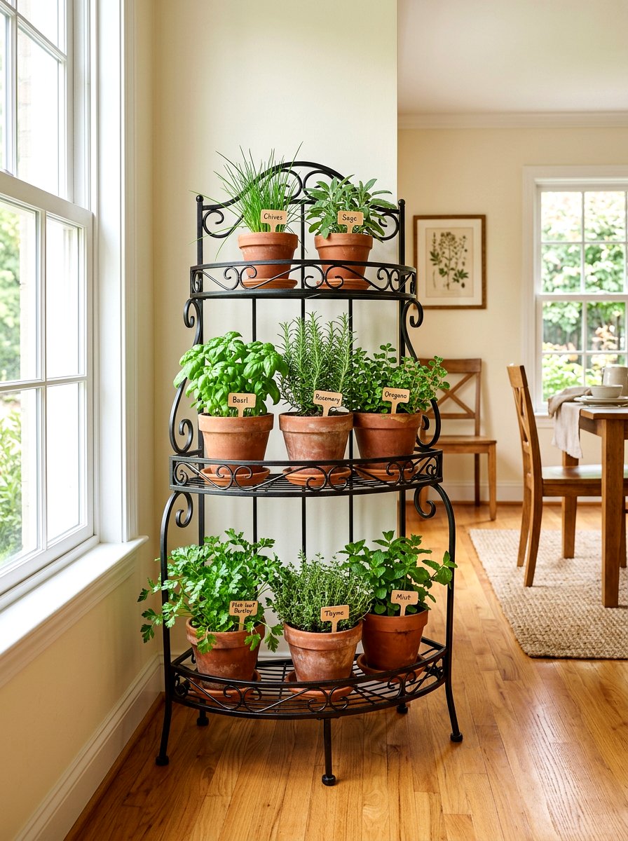 Tiered Herb Stand - 25 Spring Herb Decor Ideas