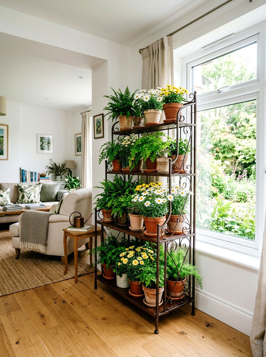 Tiered Indoor Plant Stand - 25 Spring Window Display Ideas