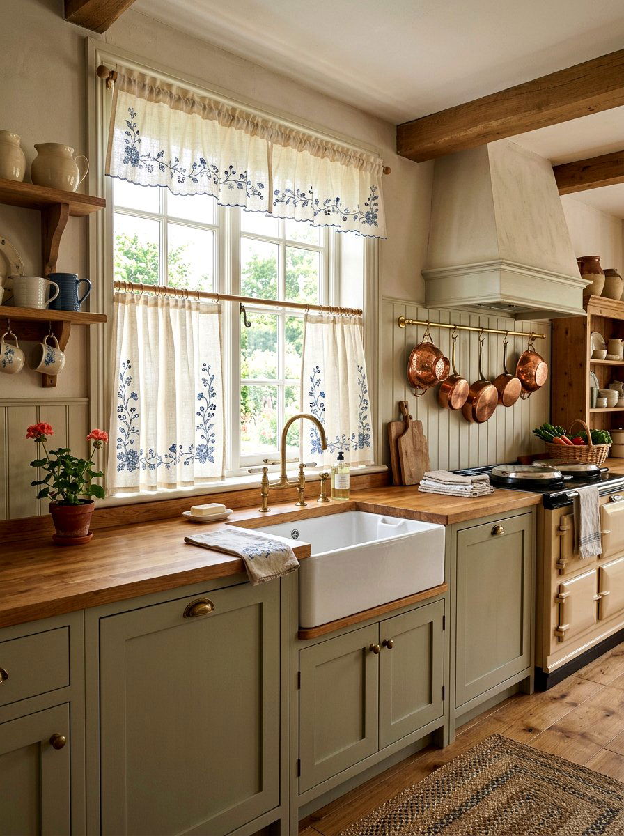 Tiered Kitchen Curtain - 25 Spring Window Treatment Ideas