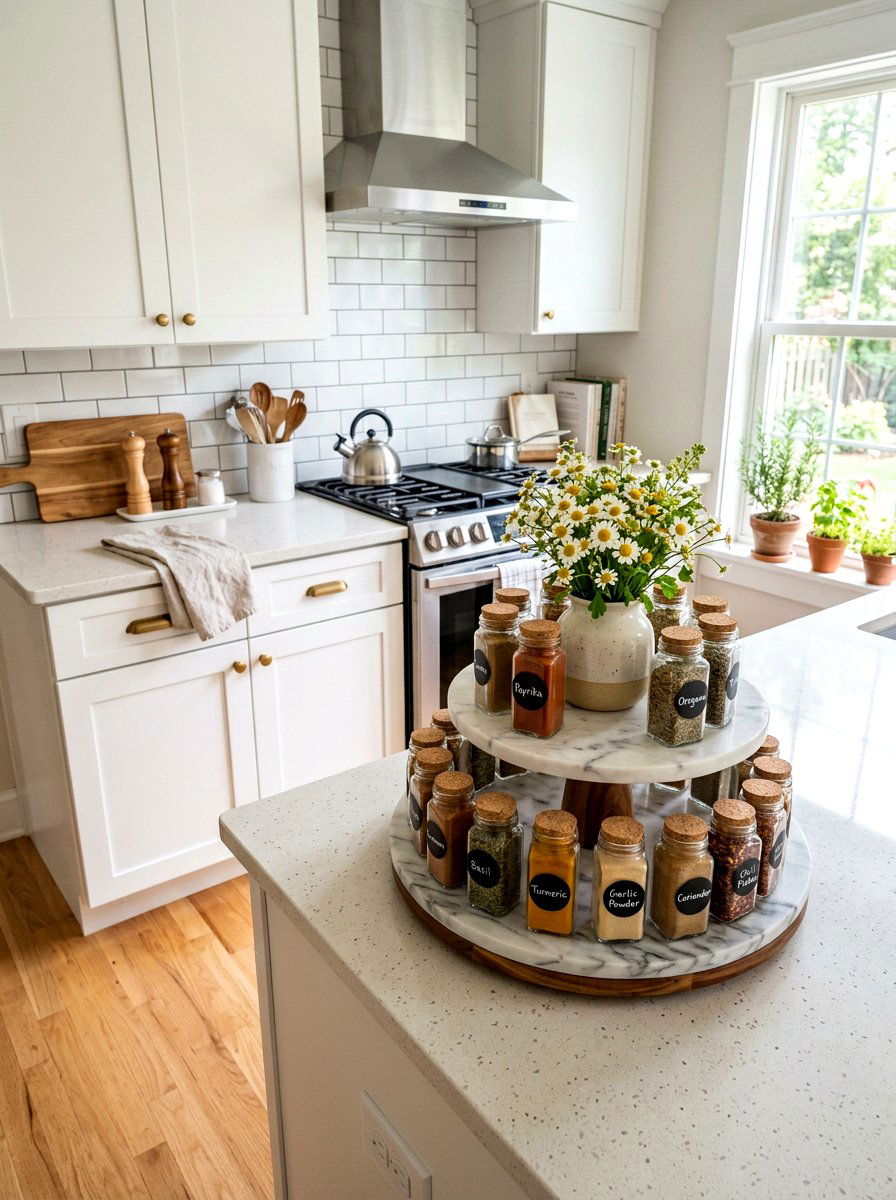 Tiered Lazy Susan Spice Tray - 25 Spring Spice Rack Decor Ideas