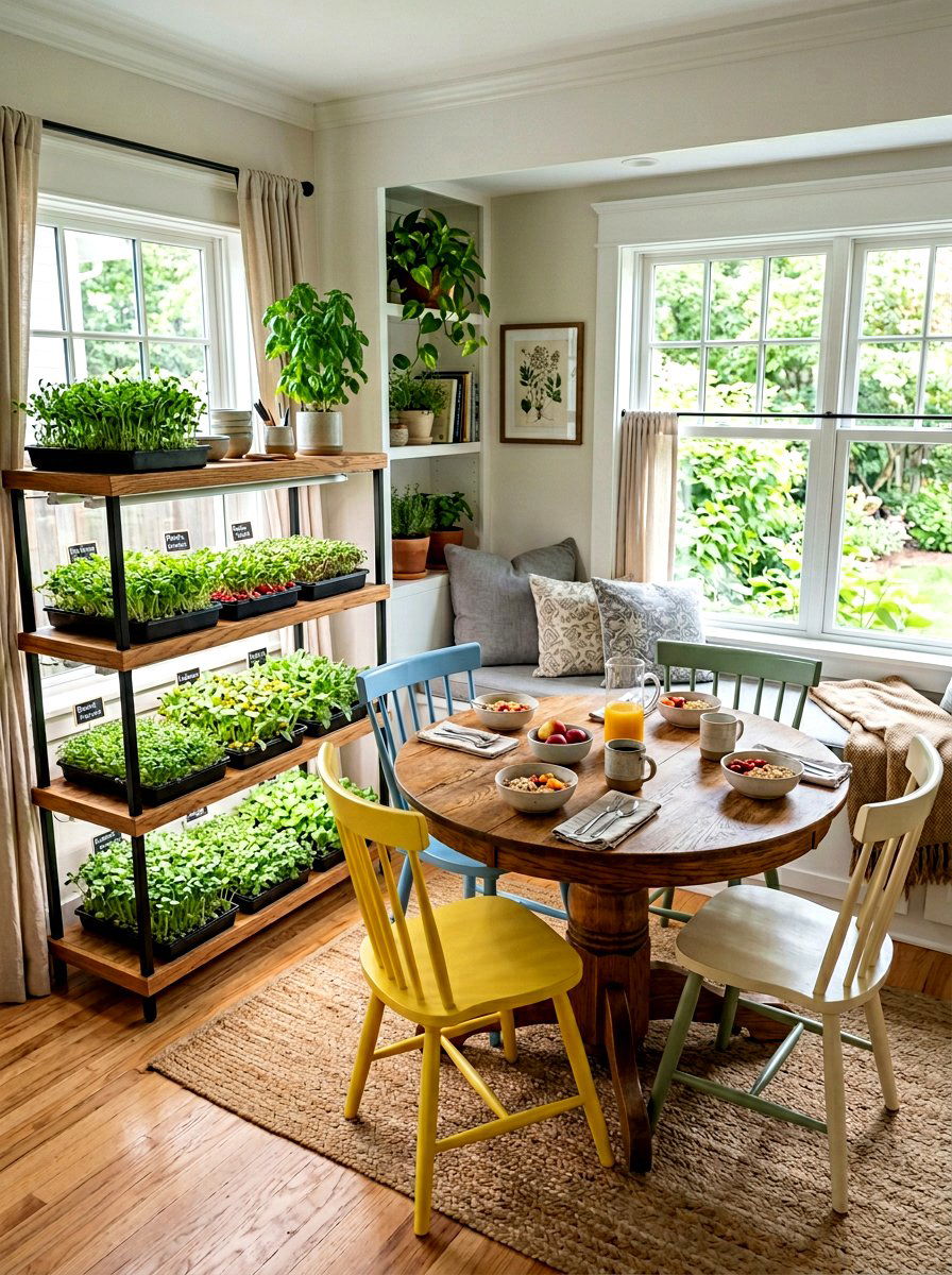 Tiered Microgreen Stand - 25 Spring Microgreen Decor Ideas