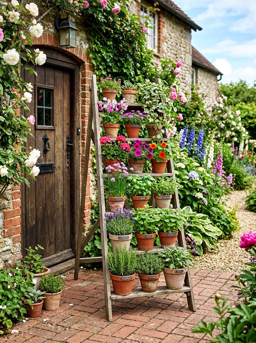 Tiered Plant Stand - 25 Spring Patio Decor Ideas