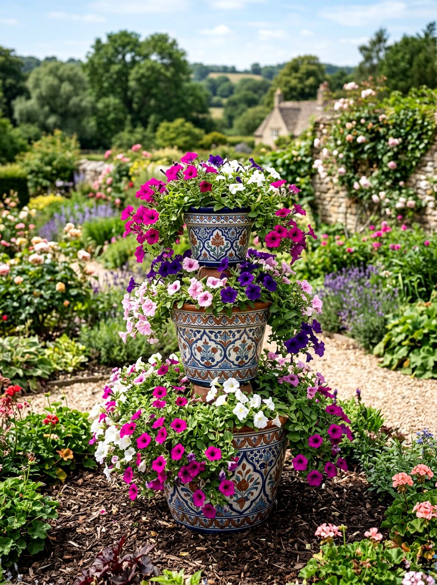 Tiered Planter Pot - 25 Spring Decorated Pot Ideas