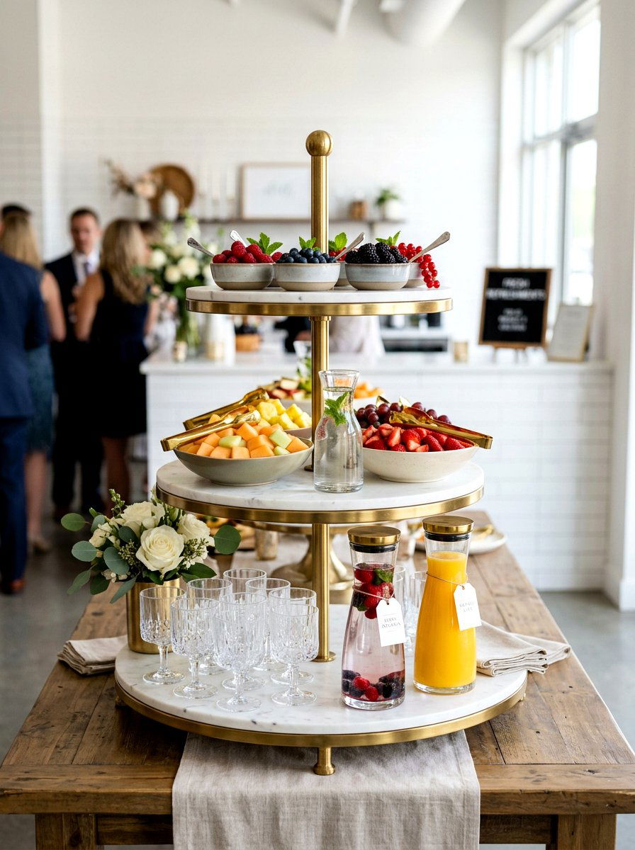 Tiered Serving Stand - 25 Spring Mimosa Bar Decor Ideas