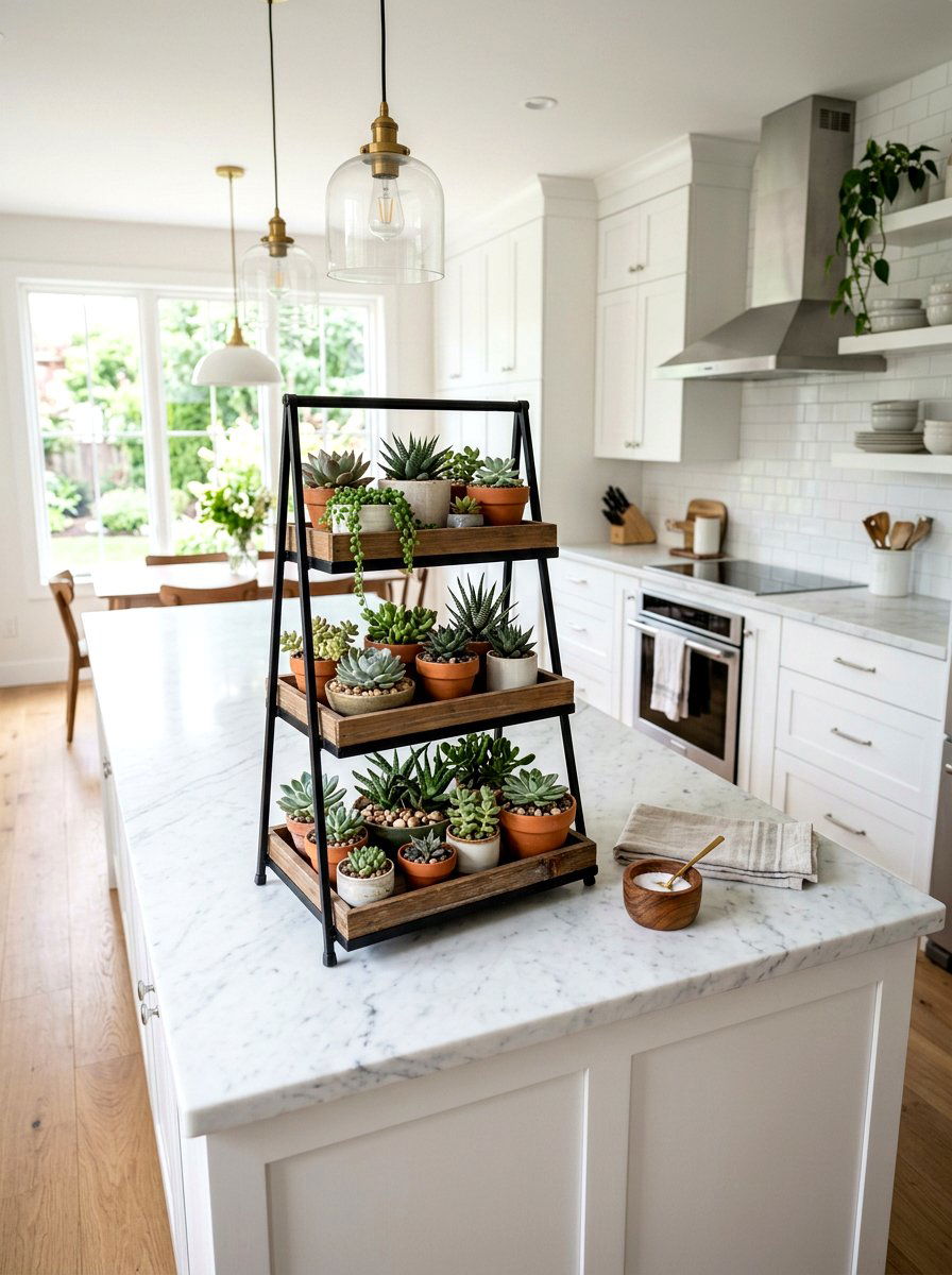 Tiered Succulent Tray - 25 Spring Succulent Decor Ideas