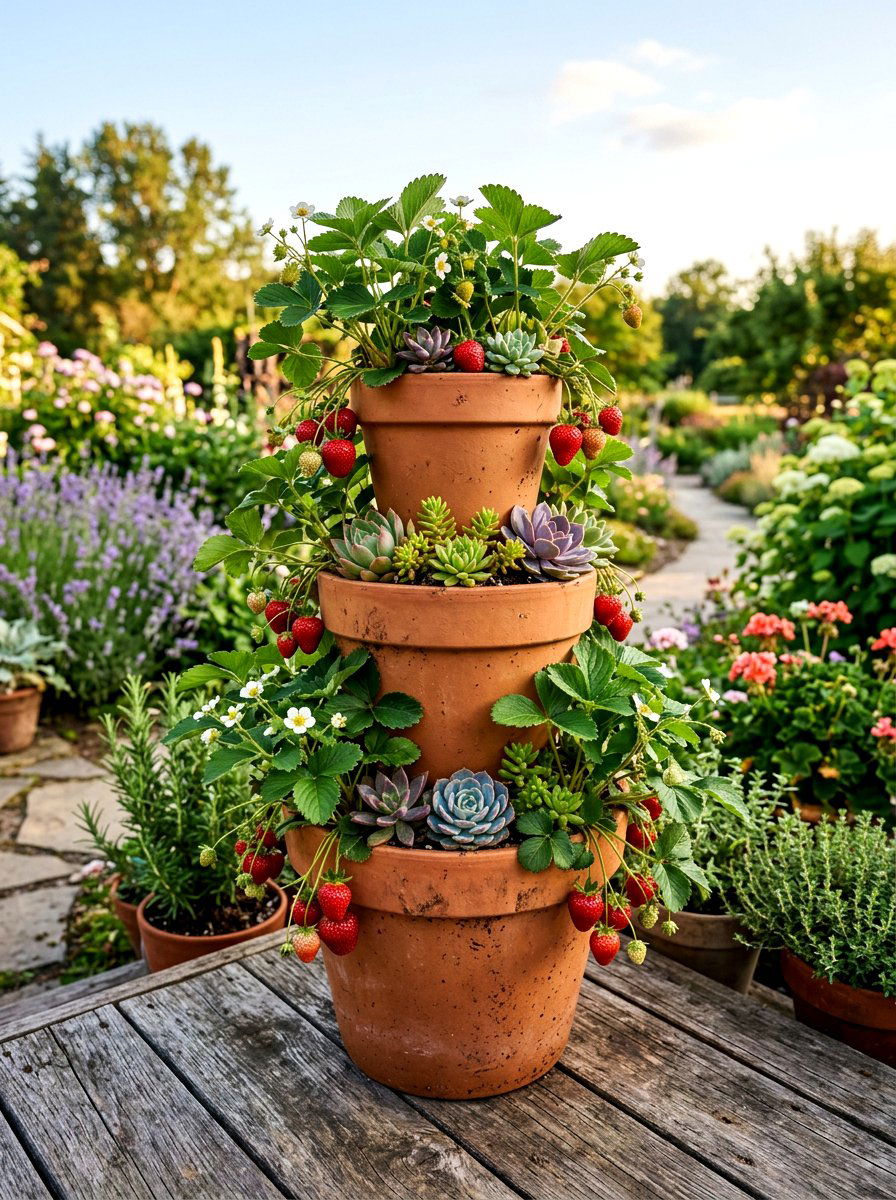 Tiered Terra Cotta Planter - 25 Spring Garden Planter Ideas