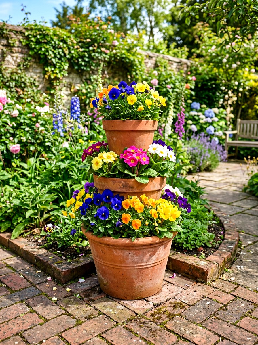 Tiered Terracotta Pots - 25 Spring Outdoor Planter Ideas