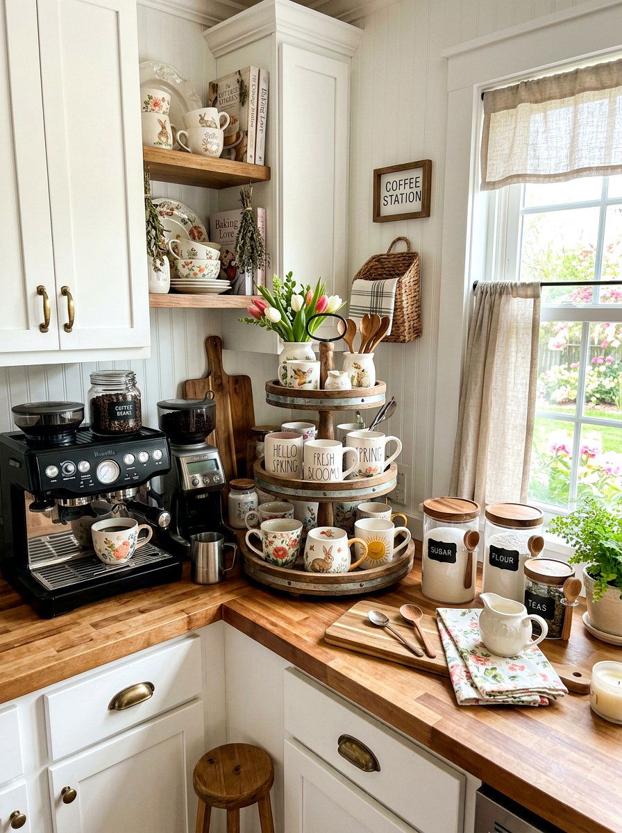 Tiered Tray - 25 Spring Shelf Decor Ideas