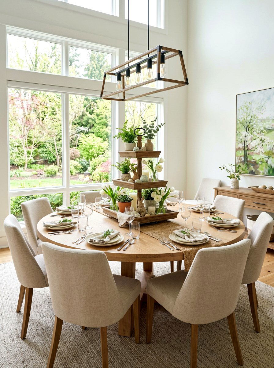 Tiered Tray Centerpiece - 25 Spring Round Table Decor Ideas