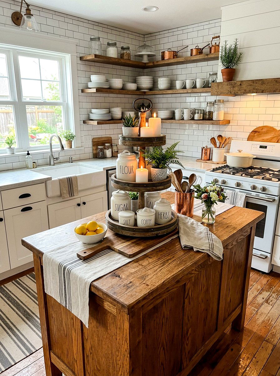 Tiered Tray Centerpiece - 25 Spring Candle Holder Ideas