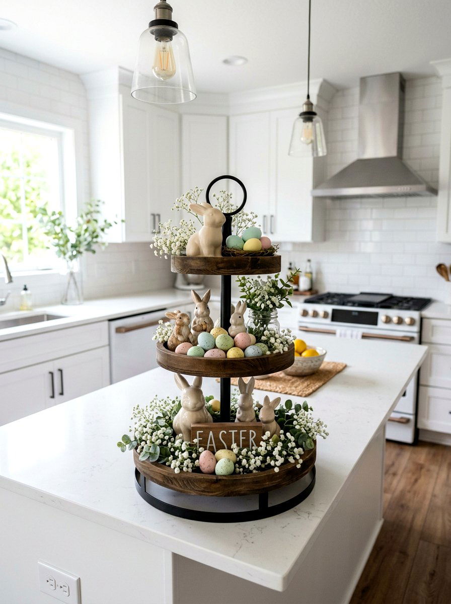 Tiered Tray Decor - 25 Spring Mother's Day Decor Ideas