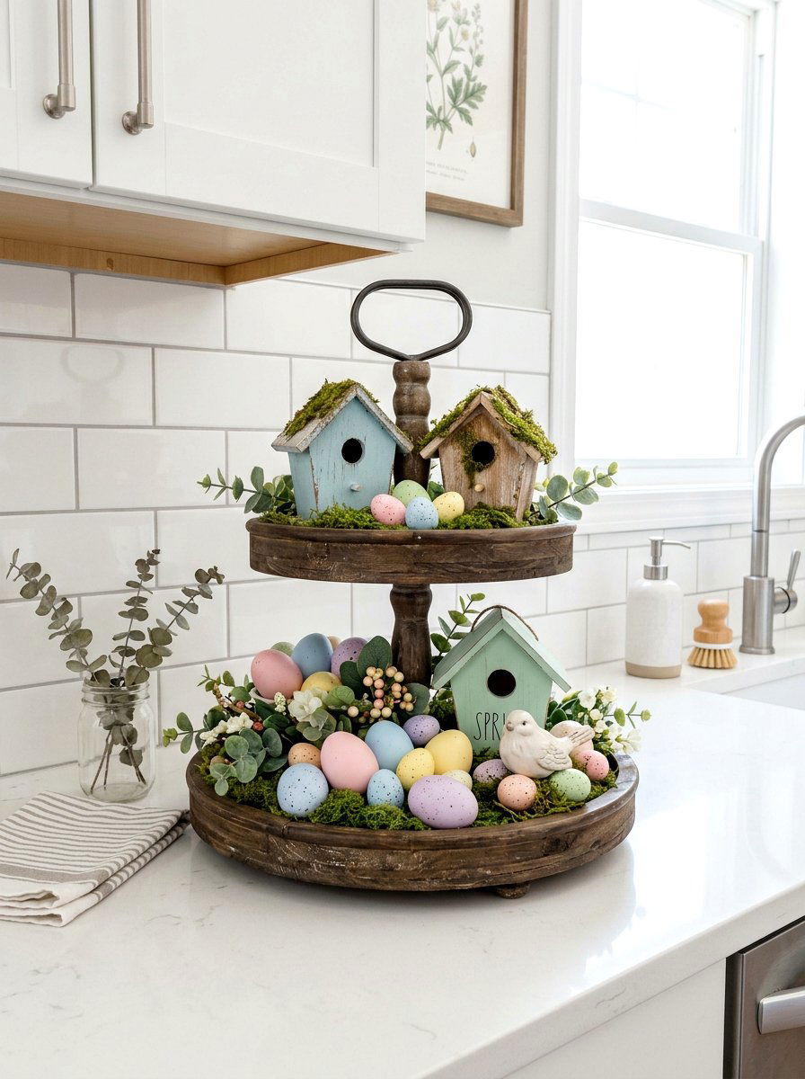 Tiered Tray Decor - 25 Spring DIY Decor Ideas