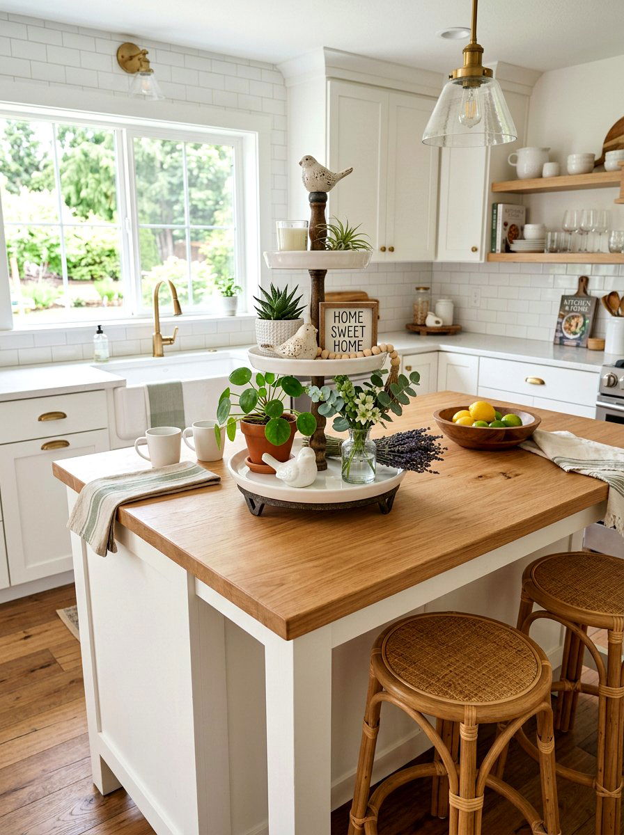 Tiered Tray Kitchen Island - 25 Spring French Country Decor Ideas